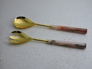 Ensemble cuillère et fourchette à salade en acier inoxydable avec manche en résine pour buffet, restaurant, hôtel, fournisseur en gros professionnel d'articles de cuisine - Product Image 3