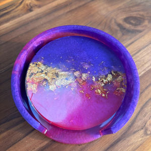 Lujoso posavasos de resina epoxi con diamantes brillantes, hecho a mano, elegante, Decoración de mesa moderna y elegante - Product Image 4