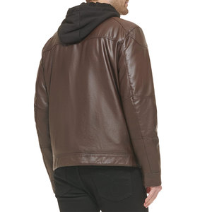 Genuine Leather Vintage Bomber <b>Jacket</b> Unisex Winter Classic Casual Coated Waterproof Breathable Windproof Men's Brown Genuine - Product Image 2