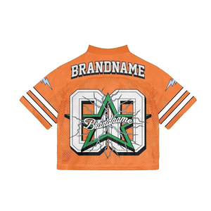 Maillot de football américain rétro en maille polyester de haute qualité, personnalisé OEM, respirant, coupe ample et courte - Product Image 3