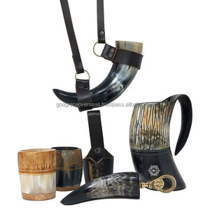 Corne à boire Viking authentique de meilleure qualité avec support en fer sans fuite Agate nordique pour les décorations - Product Image 2