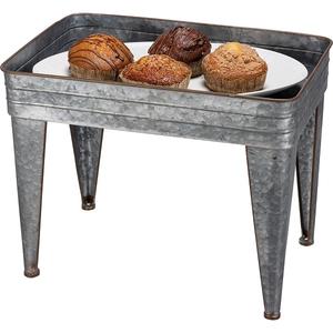 Mesa auxiliar galvanizada de metal, mesa de granja de diseño moderno, de hierro galvanizado Austin mesa auxiliar, soldadura manual, forma redonda - Product Image 6