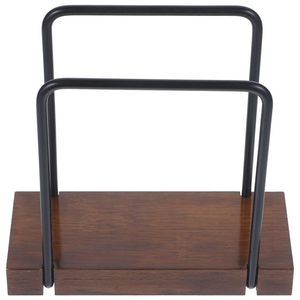 Porte-serviettes portable contemporain en métal et bois avec un design décoratif, idéal pour ajouter du charme à une table à manger traditionnelle - Product Image 3