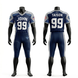 Uniforme de football américain pour hommes en polyester respirant de qualité supérieure avec panneaux à rayures vertes, broderie en twill et logo personnalisé - Product Image 3