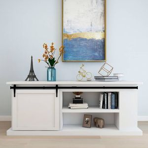 Kit per Porte Scorrevoli in Acciaio al Carbonio Mini da 78,7'' per Mobili da Cucina e Accessori - Product Image 1