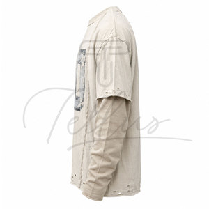 Camisetas de Manga Larga para Hombre, Ropa Cómoda, Casual, Lisa, Personalizada, Corte Ajustado, Hecha en Pakistán, Camisetas de Alta Calidad - Product Image 3