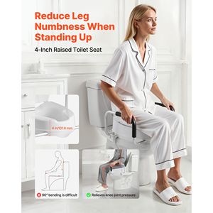 Rialzo per sedile WC imbottito regolabile con capacità di carico di 300 libbre e altezza di sollevamento di 4 pollici - Product Image 2