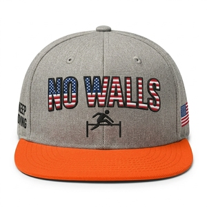 INJAE OEM Custom <b>Flat</b> Bill Snapback <b>Hat</b> 6 Panel Structured Polyester/Cotton Unisex Adjustable Raised Embroidery Private Label - Product Image 1
