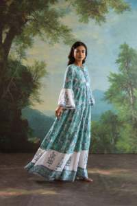 Floral Printed Knitted Eco-Friendly Tassel Maxi <b>Dress</b> Women O Neck Bell Sleeve a Line <b>Boho</b> <b>Summer</b> Casual Loose Cotton - Product Image 3