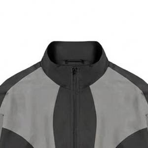 High Demand Custom Logo Black With Panels Men's Nylon <b>Wind</b> <b>Breaker</b> Pants Sets For Summer Breathable Vintage Streetwear Jackets - Product Image 6