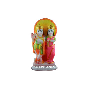 Estatua de Lord Radha Krishna de mármol blanco de la mejor calidad y hermoso diseño, con pulido fino, para decoración y culto. - Product Image 1