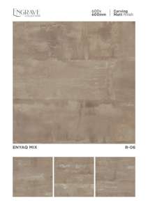 Azulejos de porcelana mate esculpidos de 60x60 cm inspirados en texturas naturales que ofrecen un atractivo de diseño sólido y una resistencia confiable para el suelo. - Product Image 5