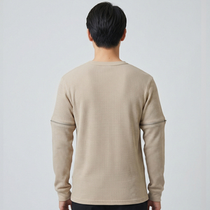 เสื้อยืดวาฟเฟิลแขนถอดได้ OEM สำหรับผู้ชาย คอกลม เสื้อยืดวาฟเฟิลฤดูร้อน เสื้อยืดวาฟเฟิลแขนถอดได้สำหรับผู้ชาย - Product Image 3