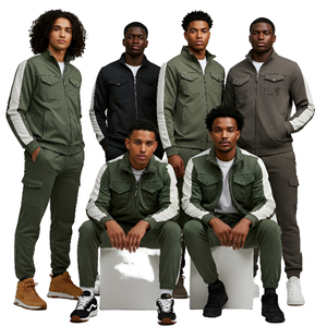 Vêtements de sport unisexes de haute qualité, ensemble veste coupe-vent et pantalon à fermeture éclair personnalisée, 100% polyester, imperméable et respirant - Product Image 1