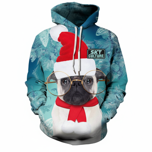 Nouveau sweat à capuche unisexe en polyester/coton imprimé en 3D avec motif de renne de Noël, col rond, imprimé drôle de Père Noël, automne-hiver - Product Image 6