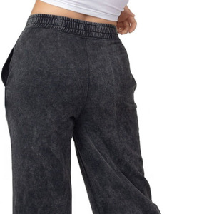 Pantalon de jogging évasé personnalisé pour femme, le plus vendu, en toile de printemps polyester/coton imperméable, taille mi-élastique, style streetwear - Product Image 5