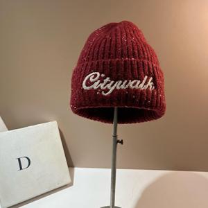 Bonnet d'hiver tricoté brodé doublé polaire pour femme, style coréen, avec points colorés, chaud et épais, anti-froid - Product Image 5