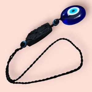 Colgante de Coche de Turmalina Negra con Ojo Turco, Amuleto de Cristal para Espejo Retrovisor al por Mayor - Product Image 4