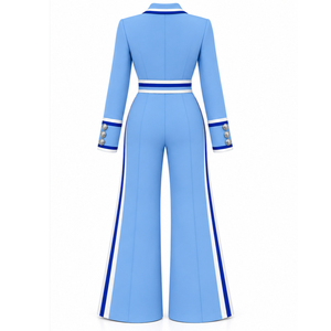 Combinaison Blazer Femme Sur Mesure, Jambes Larges, Formelle, Une Pièce, Broderie, Coupe Ajustée avec Ceinture, OEM, Marque Privée - Product Image 2