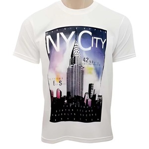 T-shirts décontractés pour hommes, coupe classique, respirants, à séchage rapide, en polyester/coton, avec logo personnalisé imprimé sur le devant - Product Image 4