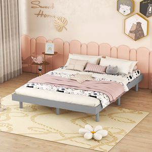 Modern Design <b>Grey</b> Color Full Floating Platform Bed <b>Frame</b> - Product Image 2