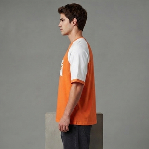 Nueva Llegada 2026 Camisetas Raglán con Estampado Puff para Hombre, Ropa Casual, Cuello Redondo, Talla Grande, Manga Corta, 100% Algodón - Product Image 4