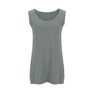 Camisetas sin Mangas de Verano para Mujer, Tejidas en Algodón Gris, Transpirables, de Secado Rápido, Cuello Redondo, Fabricante OEM - Product Image 4