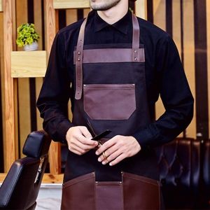 Personalized Barber <b>Leather</b> <b>Apron</b> with 4 Pockets-Woven Workwear for Daily Use-Perfect Gift for Barbers - Product Image 3