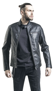 Men Genuine <b>Lambskin</b> <b>Leather</b> Trucker <b>Jacket</b> Black Fur Collar Winter Motorcycle <b>Jacket</b> - Product Image 2
