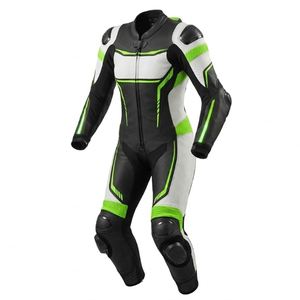 Combinaison de moto pour homme à manches longues, noire, blanche et verte, respirante, toutes saisons, qualité supérieure, durable, coupe ajustée - Product Image 4