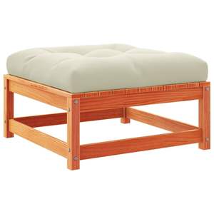 Ensemble de canapés de jardin en bois de pin massif brun ciré avec tissu Oxford et coussins en coton PP - Product Image 6