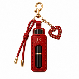 พวงกุญแจใส่ลิปบาล์มหนังแท้ JR Custom พร้อมจี้รูปหัวใจ สำหรับของขวัญองค์กร - Product Image 4