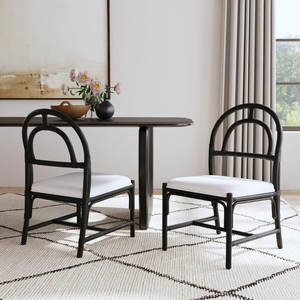 Juego de 2 sillas de comedor de ratán arqueadas - Product Image 2