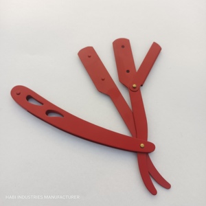 Rasoirs de rasage professionnels en gros, couleur rouge, fabricant de rasoirs de barbier, logo personnalisé, lames aiguisées, fournisseurs de rasoirs. - Product Image 1