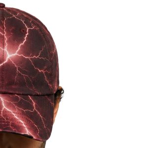 หมวกเบสบอลลายสายฟ้าสีแดงเลือดหมู ปรับขนาดได้ ผ้าฝ้าย สไตล์ Dad Hat แฟชั่นสตรีทแวร์ กีฬา ยูนิเซ็กซ์ รับผลิตตามแบบ OEM ODM ขายส่งจากโรงงาน - Product Image 4