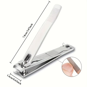 Coupe-ongles grand format avec lime intégrée, outil de toilettage pratique, adapté aux soins quotidiens des ongles, lame droite, pointe arrondie durable - Product Image 2