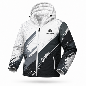 Men's Custom Sublimation Hooded Jacket <b>Waterproof</b> Windproof Winter Warm <b>Padded</b> <b>Coat</b> Graphic Print Outdoor Sportswear OEM ODM - Product Image 2