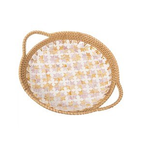 Bandeja de Servir de Bambú y Ratán para Decoración del Hogar con Diseño Bohemio de Madreperla, Multifuncional, Hecha en Vietnam - Product Image 2