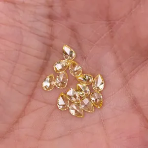 Proveedor mayorista de diamantes cultivados en laboratorio de color amarillo intenso de 6*4 mm, talla brillante en forma de pera, claridad VVS-VS, para joyería personalizada. - Product Image 2