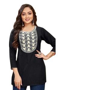 Tela de rayón elegante de viscosa pesada con bordado blanco Moti Work para ropa india y pakistaní - Product Image 1