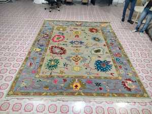 Alfombras anudadas a mano de lana rosa 100% antiguas, Exportación de alta calidad, 8x10/7x10, juegos de alfombras hechas a mano para el suelo de la sala de estar - Product Image 2