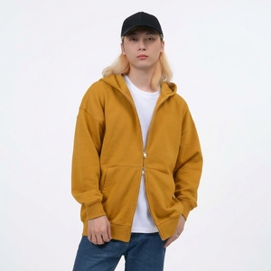 Sweat-shirt à capuche double zip en molleton bouclette 400 GSM pour homme, coupe ample, lourd, streetwear d'hiver, personnalisable OEM, vente en gros - Product Image 6