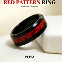 Anillo de Carburo de Tungsteno Negro con Incrustaciones Rojas, Anillo de Boda Biselado de 8 mm para Hombre, Joyería al por Mayor