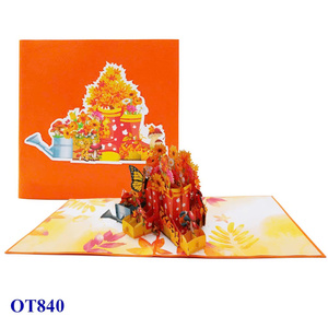 Carte pop-up 3D faite à la main en forme de bottes d'automne, motif floral personnalisé, en papier, pour Thanksgiving, la Saint-Valentin, les anniversaires, Viet-craft Hanoi - Product Image 6