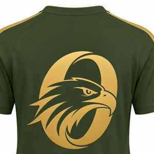 Maillot de sport vert olive et or à manches courtes pour équipe, uniforme de compétition, tenue de performance - Product Image 4