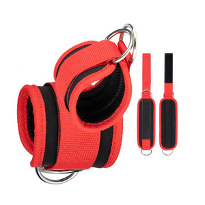 Custom Logo <b>Ankle</b> Straps Double D Ring for Maximum Stability Cable Machine Attachment Wholesale Glute Training Gear - Product Image 3