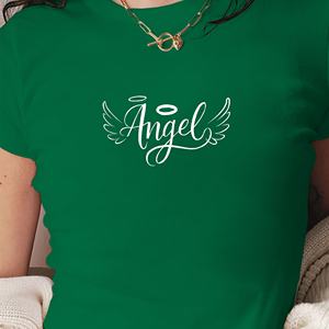 Ange écrit en script cursif t-shirt court mode femme - Product Image 4