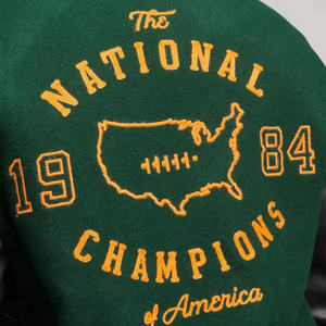 Oversized <b>Men's</b> Varsity <b>Jackets</b> Wool Leather Cotton Sports Collage Baseball Embroidery Patches Winter <b>Jacket</b> for <b>Man</b> - Product Image 5