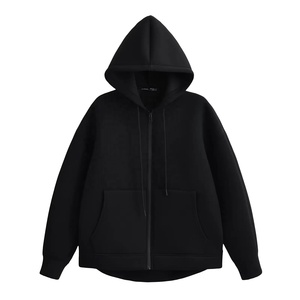 Mego Industry <b>Women's</b> Hooded <b>Zip</b>-Up <b>Sweatshirt</b> Breathable Fleece Cotton Blend Solid Color Casual Autumn Wear Regular Fit <b>Half</b> - Product Image 4