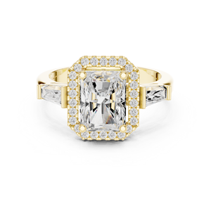 Aries Jewel Elegant 2 CT Radiant Cut E VS1 Lab Diamond Engagement Ring 14K Yellow Gold IGI Certified Weddings Anniversary Gifts - Product Image 1